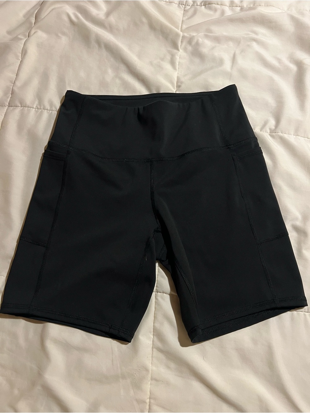 RBX Black High-Waist Bike Shorts with Side Pockets